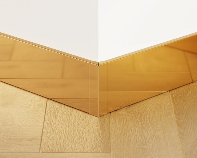 FC skirting board and accessories in steel 270 cm - Glossy gold