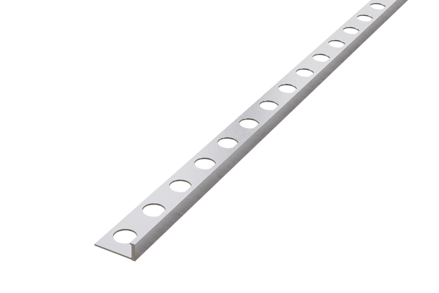 Front profile in smooth matte silver anodized aluminum