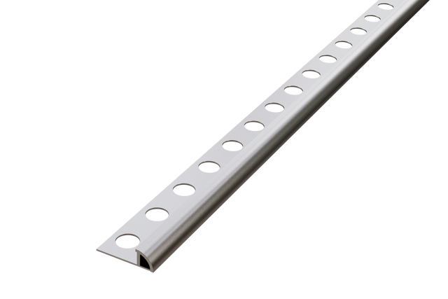 Profilo frontale ARC in alluminio anodizzato per piastrelle 1 cm x 270 cm - argento opaco liscio