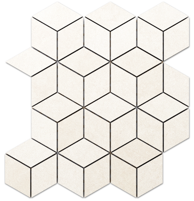 Stoneware mosaic on mesh for bathroom or kitchen 30.5 cm x 26.5 cm - Milky way