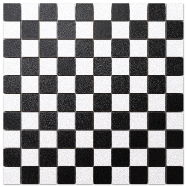 Mosaic in stoneware on mesh for bathroom or kitchen 30 cm x 30 cm - Queen's checkmate