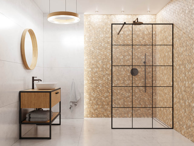 Mosaico in gres su rete per bagno o cucina 30.5 cm x 26.5 cm - Wood panic