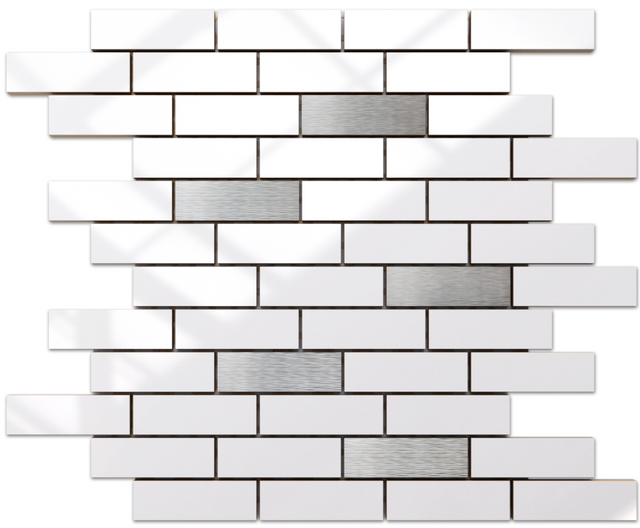 Mosaico en malla, de cerámica para baño o cocina 30 cm x 29.8 cm - Silver mine