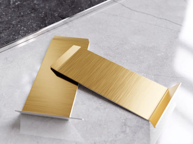 Skirting Board F and accessories in steel 270 cm - Satin gold
