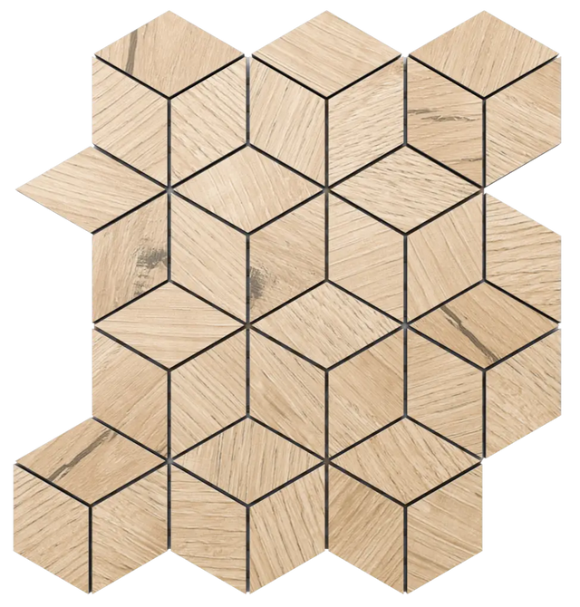 Mosaic on mesh in porcelain stoneware for bathroom or kitchen 30.5 cm x 26.5 cm - Maple diamond