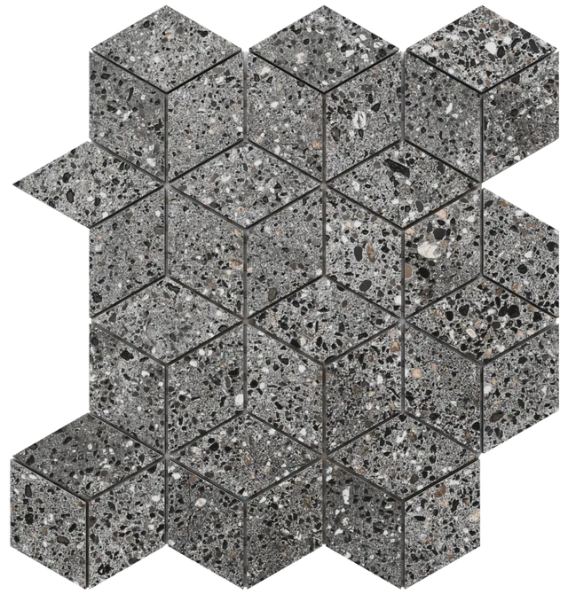 Mosaic on mesh in porcelain stoneware for bathroom or kitchen 30.5 cm x 26.5 cm - Maple diamond