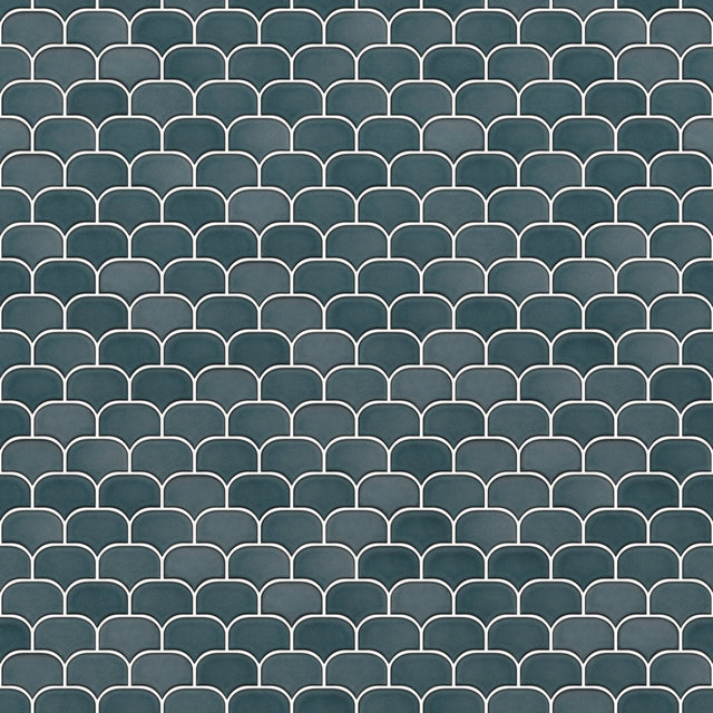 Mosaico in ceramica su rete per bagno o cucina 30.0 cm x 26.5 cm - Blue plum