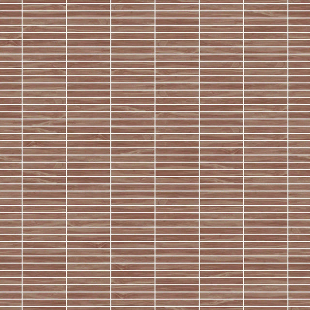 Ceramic mesh mosaic for bathroom or kitchen 29.6 cm x 30.0 cm - Wood pattern