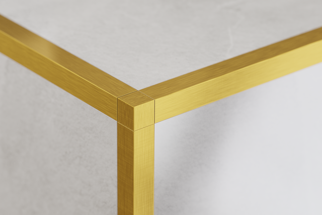 Finition angulaire pour profils en acier inoxydable rectifiés QS or satiné rectifié