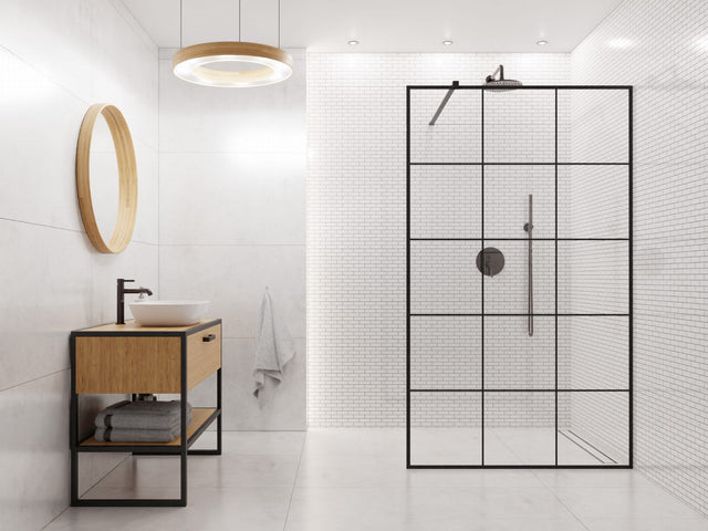 Ceramic mesh mosaic for bathroom or kitchen 30 cm x 30 cm - White brick