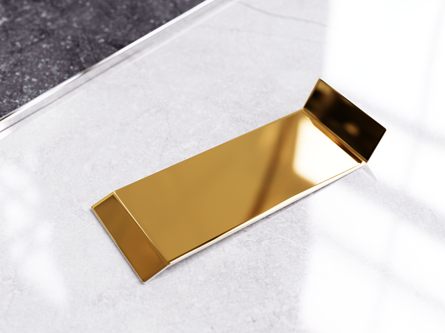 Skirting Board F and accessories in steel 270 cm - Glossy Gold