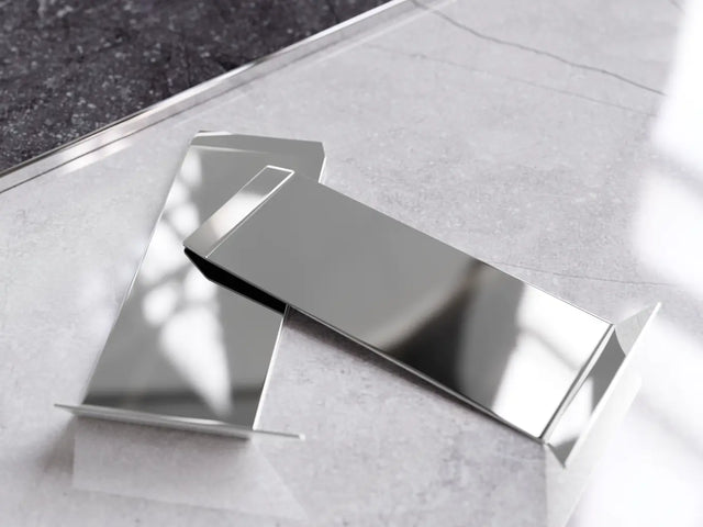 Battiscopa F e accessori in acciaio 270 cm - argento lucido