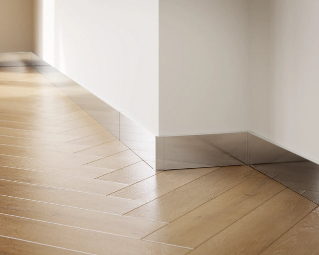 FC skirting board and accessories in steel 270 cm - Glossy silver