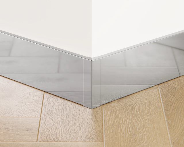 FC skirting board and accessories in steel 270 cm - Glossy silver