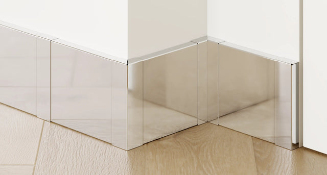 FC skirting board and accessories in steel 270 cm - Glossy silver