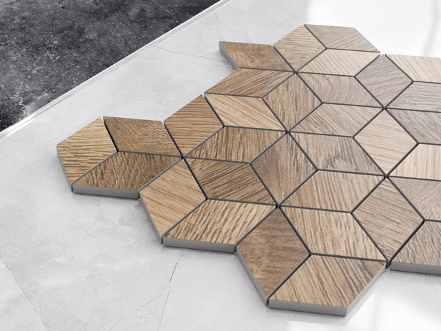 Mosaico en malla de gres para baño o cocina 30.5 cm x 26.5 cm - Maple diamond