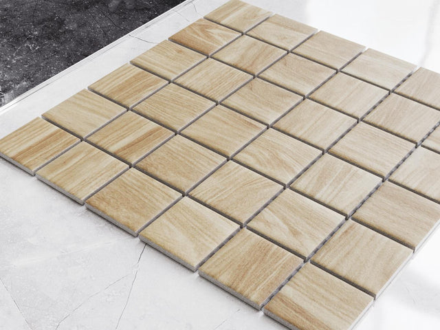 Mosaico in ceramica su rete per bagno o cucina 30.2 cm x 30.2 cm - Grain