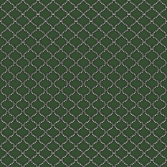 Mosaico de cerámica en red para baño o cocina 27.5 cm x 25.2 cm - Ágata esmeralda