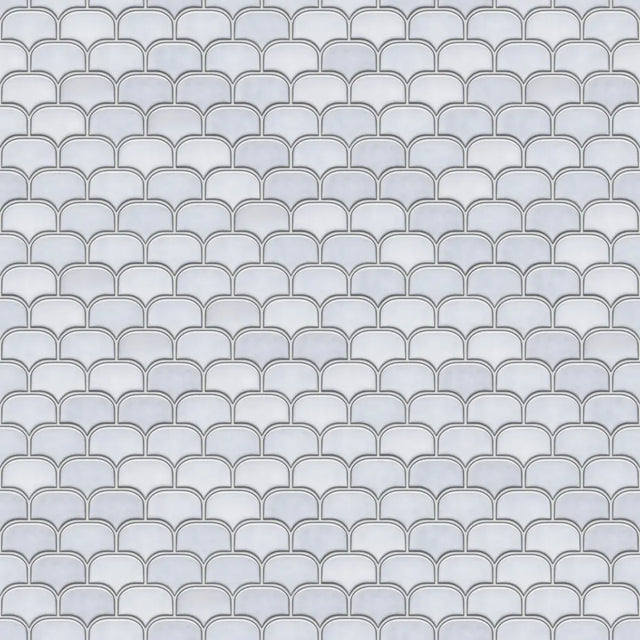 Mosaico in ceramica su rete per bagno o cucina 30.0 cm x 26.5 cm - White plum