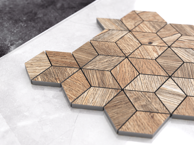 Mosaico in gres su rete per bagno o cucina 30.5 cm x 26.5 cm - Wood panic