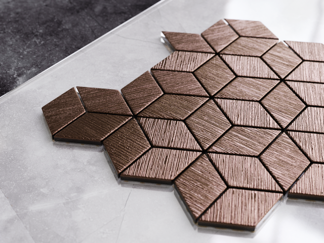 Mosaico in vetro su rete per bagno o cucina 30.5 cm x 26.5 cm - Copper eagle