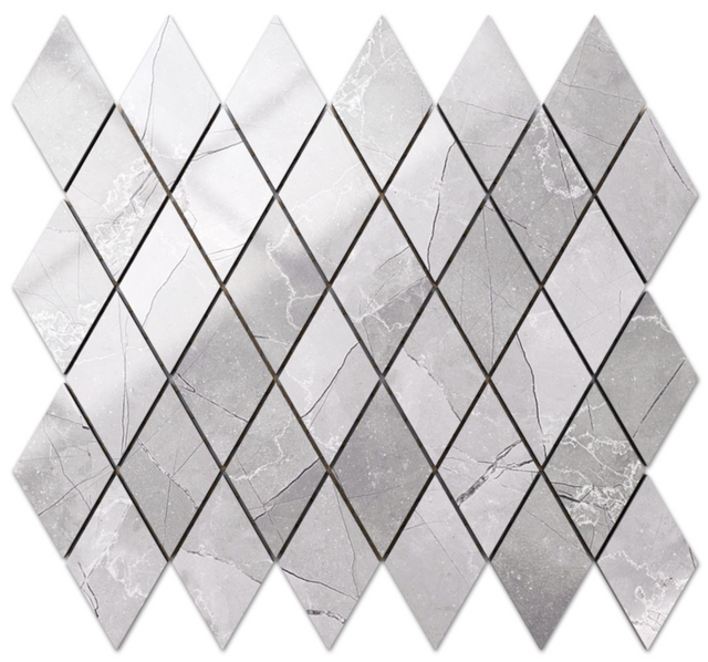 Mosaico in gres su rete per bagno o cucina 29.2 cm x 25 cm – Broken romb