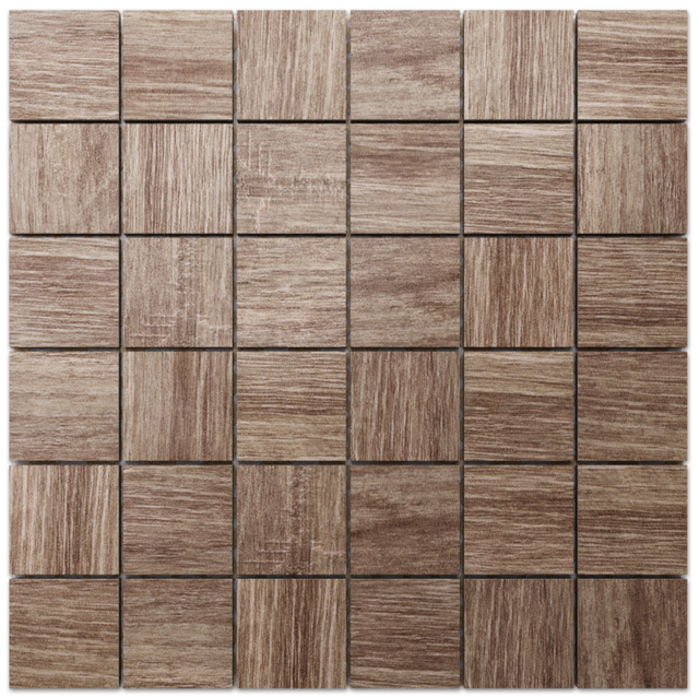 Mosaico in gres su rete per bagno o cucina 30 cm x 30 cm - Big simple wood