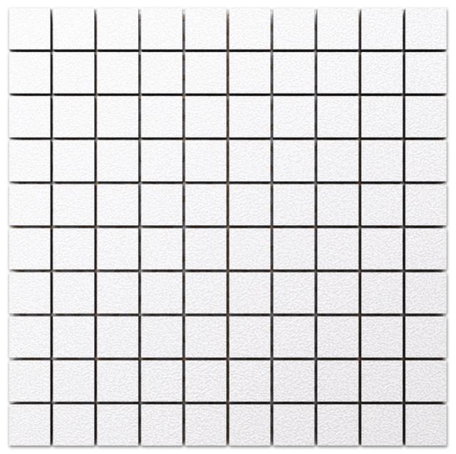 Mosaïque en grès sur filet pour salle de bain ou cuisine 30 cm x 30 cm - Craie blanche