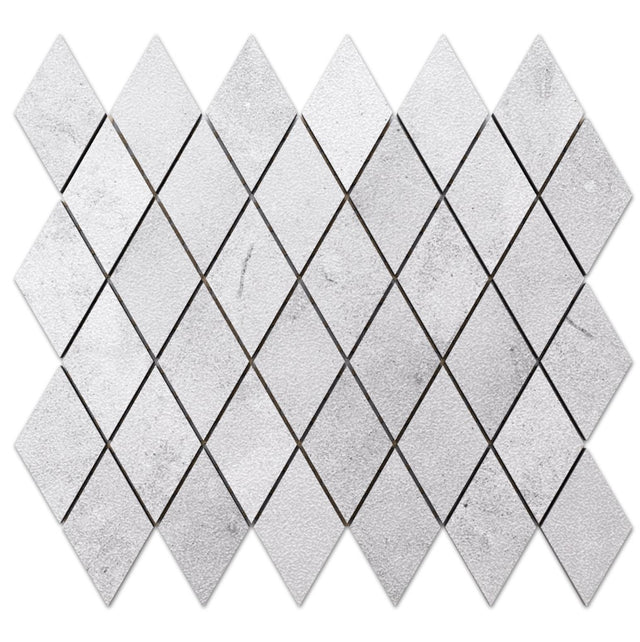 Mosaic in stoneware on mesh for bathroom or kitchen 29.2 cm x 25 cm - Broken rhombus