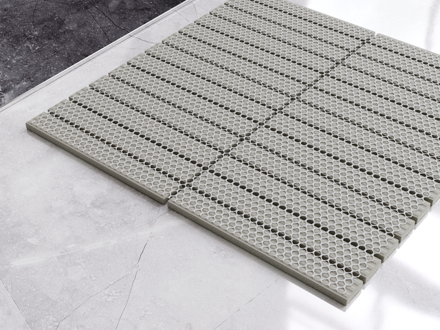 Ceramic mesh mosaic for bathroom or kitchen 29.5 cm x 29.0 cm - Emerald matte