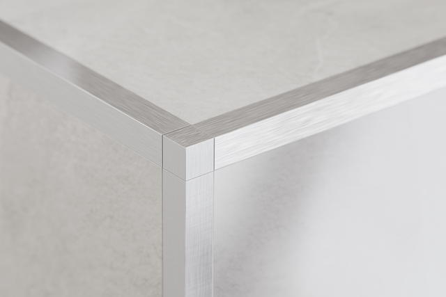 Finition angulaire pour profils en acier inoxydable rectifiés QS argent satiné rectifié