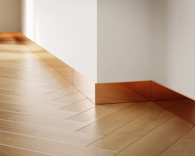 FC Sockelleiste und Zubehör aus Stahl 270 cm - Poliertes Kupfer