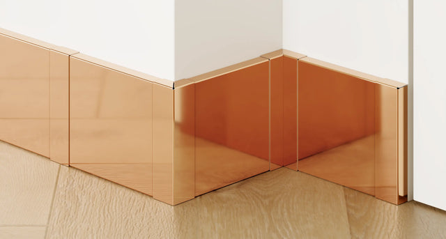 FC Sockelleiste und Zubehör aus Stahl 270 cm - Poliertes Kupfer