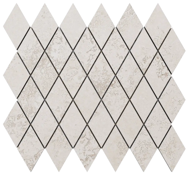 Mosaic in gres on mesh for bathroom or kitchen 29.2 cm x 25 cm - Carrara marble rhombus
