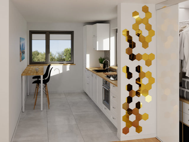 Wall decorations, Gold mirror - 12 cm x 14 cm