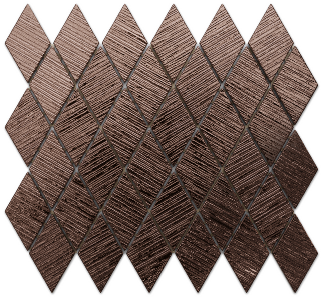 Mosaico de vidrio en red para baño o cocina 26.5 cm x 30.5 cm - Tulipán cobre