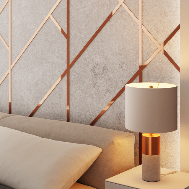 Dekorativer Streifen aus Edelstahl für Wände, glänzendes Kupfer