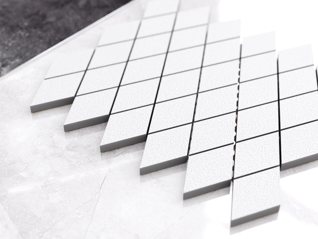 Mosaico in gres su rete per bagno o cucina 29.2 cm x 25 cm – White sugar odyssey