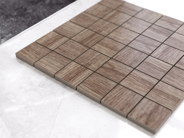 Mosaico in gres su rete per bagno o cucina 30 cm x 30 cm - Big simple wood