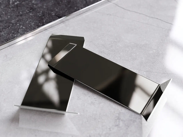 Zócalo F y accesorios en acero 270 cm - Negro brillante