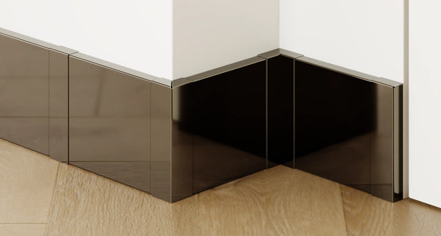 Battiscopa FC e accessori in acciaio 270 cm - Nero lucido