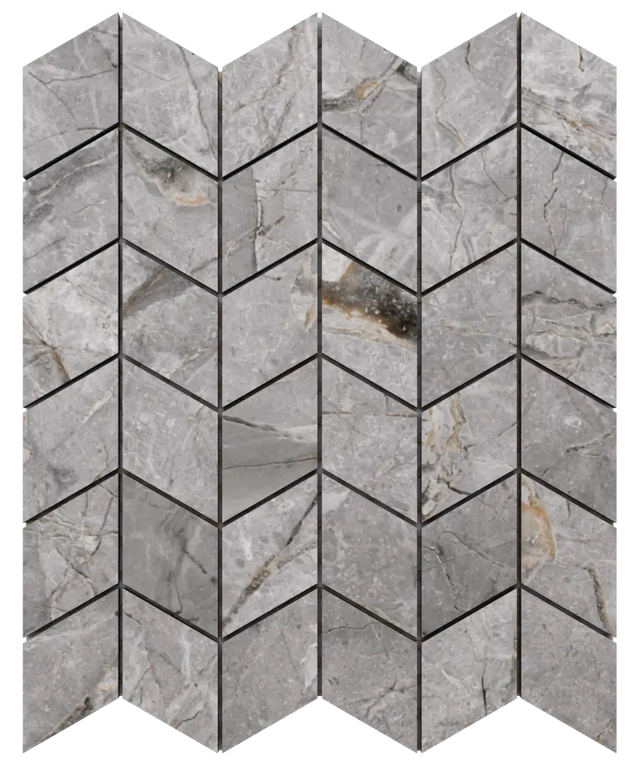 Mosaïque en grès sur filet pour salle de bain ou cuisine 26,5 cm x 30,5 cm - Ardoise blanche