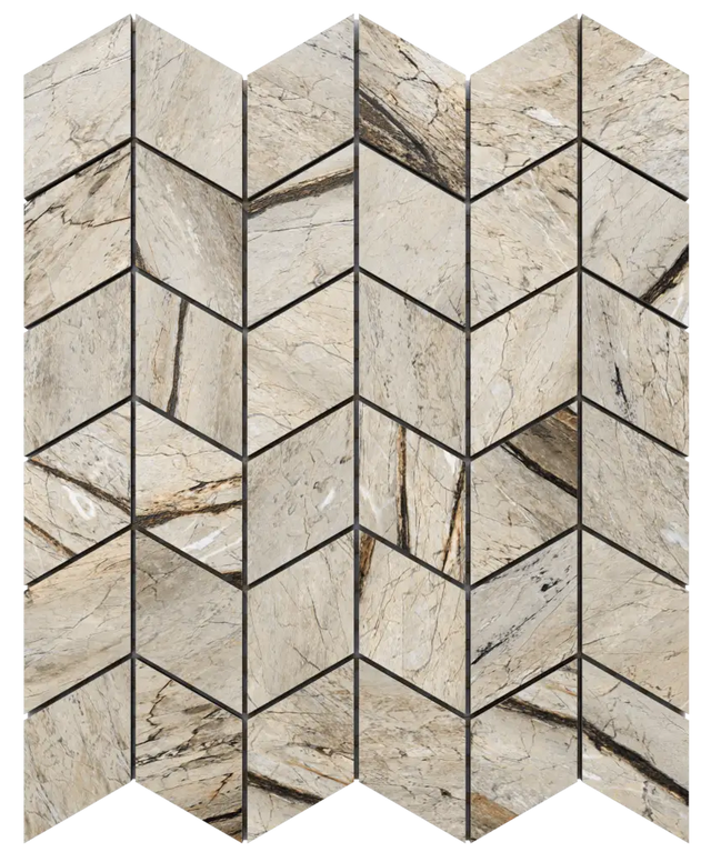 Mosaïque en grès sur filet pour salle de bain ou cuisine 26,5 cm x 30,5 cm - Ardoise blanche