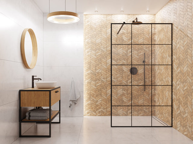 Mosaik aus Steinzeug auf Netz für Bad oder Küche 24,6 cm x 25,2 cm - Alte Fichte