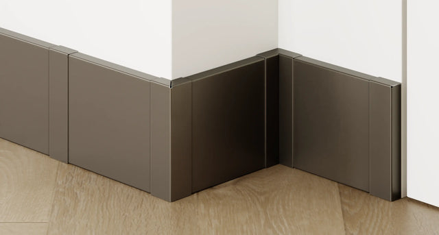 FC Sockelleisten und Zubehör aus Stahl 270 cm - Matt Schwarz Pulverbeschichtung RAL 9005