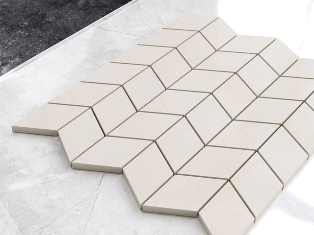 Mosaico de gres en red para baño o cocina 26.5 cm x 30.5 cm - Pizarra blanca