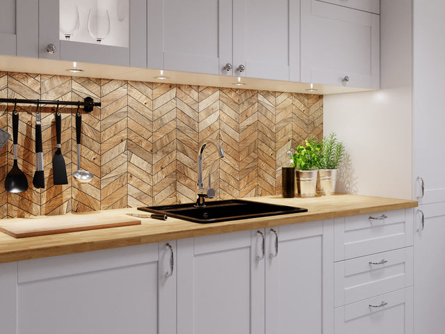 Mosaico in gres su rete per bagno o cucina 24.6 cm x 25.2 cm - Old spruce