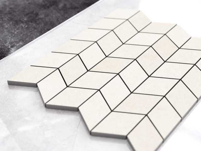 Mosaico in gres su rete per bagno o cucina 26.5 cm x 30.5 cm - Beige slate