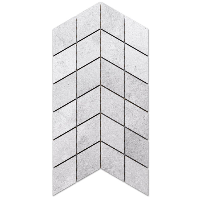 Porcelain mosaic on mesh for bathroom or kitchen 17.2 cm x 29.8 cm - Grey sugar arrow