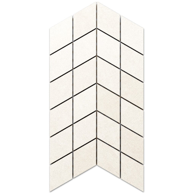 Mosaico in gres su rete per bagno o cucina 17.2 cm x 29.8 cm - White arrow